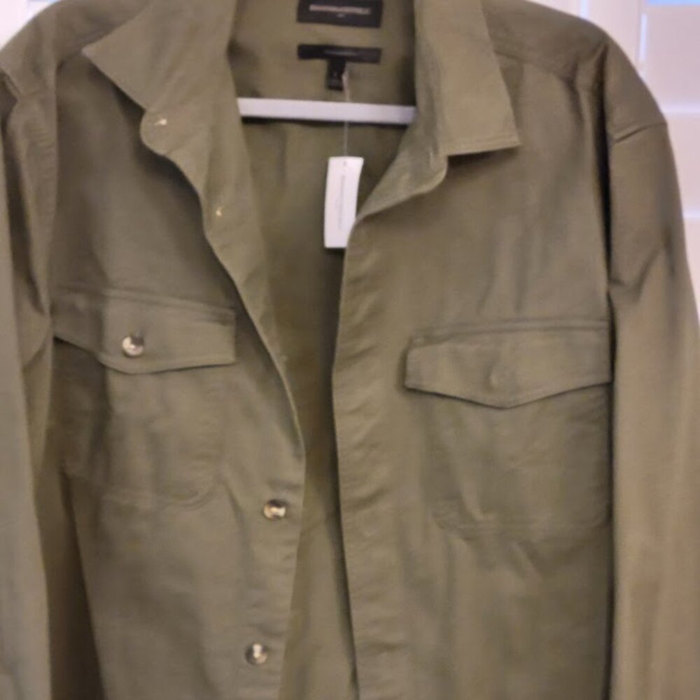 Men Banana Republic olive greenutility shirt XL Also Available In TAN - Picture 2 of 4